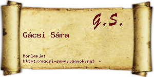 Gácsi Sára névjegykártya