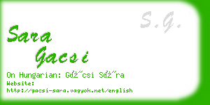 sara gacsi business card